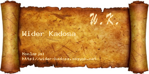 Wider Kadosa névjegykártya