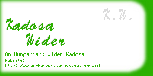 kadosa wider business card